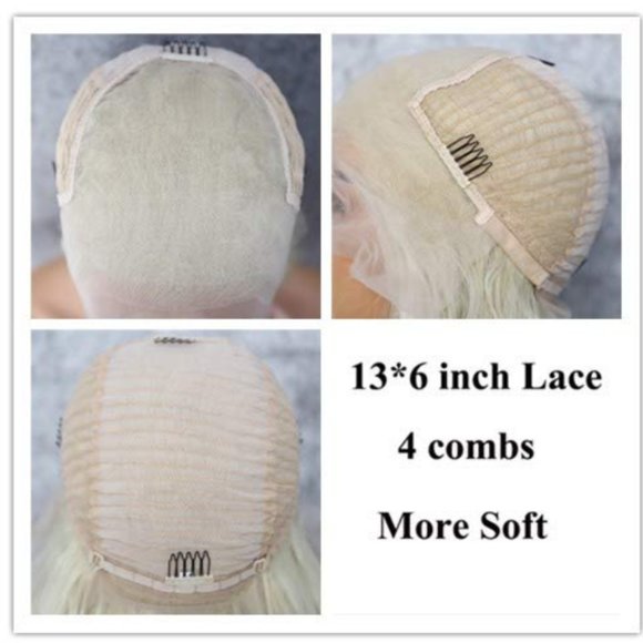Platinum Gray White Loose Wave Lace Front Wig main image 5